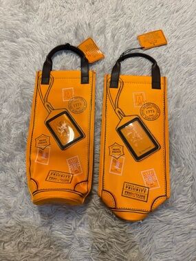 Lot of 2 VEUVE CLICQUOT Champagne Insulated Bottle Bag Wine Carry Case Handles